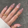 YOSOMMK Nude Pink Press on Nails Medium Almond Fake Nails