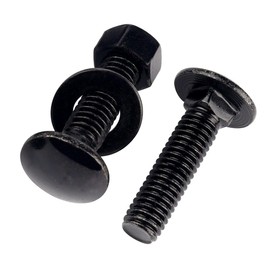 SZJIUZYD 5/16-18 x 1" Stainless Steel Carriage Bolts and Nuts with Flat Washers Kit, Round Head Square Neck Screws UNC Coarse Thread, 8 Sets Black