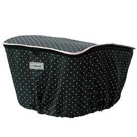 SAGISAKA 34280 Fashion Basket Cover for Bicycles, Back Cage, Black Dot