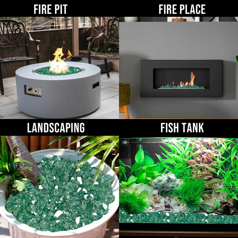Skyflame 10-Pound Fire Glass for Fireplace Fire Pit and Landscaping,