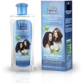 First Lady Herbal Coconut Hair Oil 300ml with Coconut Oil, Amla, Castor & Henna | Nourishing Hair & Scalp Oil | Helps Leave Hair Soft, Smooth & Healthy Looking | For All Hair Types
