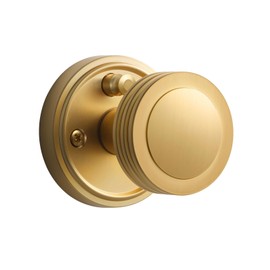 SORWDUERM 1 Pack Gold Door Knob Privacy Door Knobs Satin Brass Door Knob Interior Brushed Gold Door Knobs for Bedroom and Bathroom Zinc Alloy