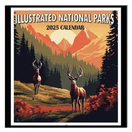 2025 Calendar - National Parks 2025 Wall Calendar, 12 Monthly Square Calendar from Jan.2025 - Dec.2025, 12" x 24" (Open), Calendar 2025 with Thick Paper - Illustrated National Parks