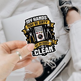 3 Pcs Dirty Hands Clean Money Stickers, Dirty Stickers for Adults, My Hand Maybe Dirty But My Money is Clean - Vinyl Sticker 3 Inches for Water Bottles Laptop Phone Car Helmet Hard Hat