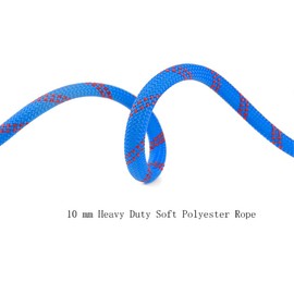 Aoneky 10 mm Static Outdoor Rock Climbing Rope, Fire Escape Safety Rappelling Rope (Blue 1, 65)