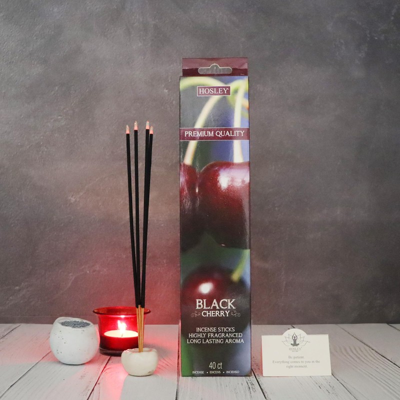 Hosley Black Cherry Fragrance Incense Sticks Essential Oils Infusion for