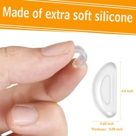 Silicone Eyeglass Nose Pads Sticky, Hypo-allergenic Adhesive Nose Grips for Glasses and Sunglasses 12 Pairs
