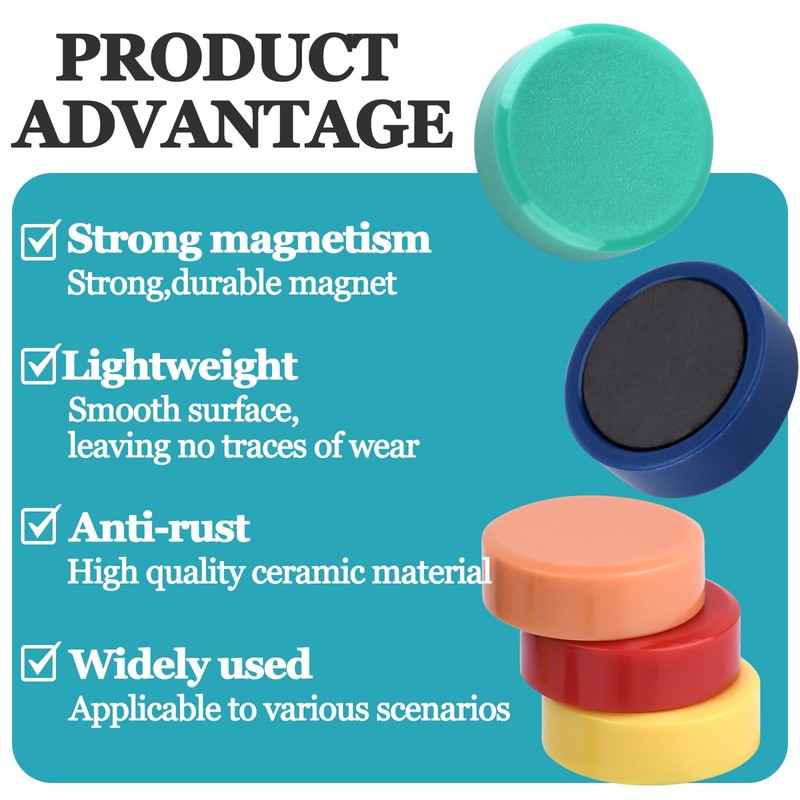 MIN CI 96Pack Fridge Magnets 8 Colors Round Whiteboard Magnets,