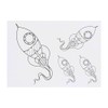 4 x 'Rocket Ship' Temporary Tattoos - Water Resistant, Skin-Safe,