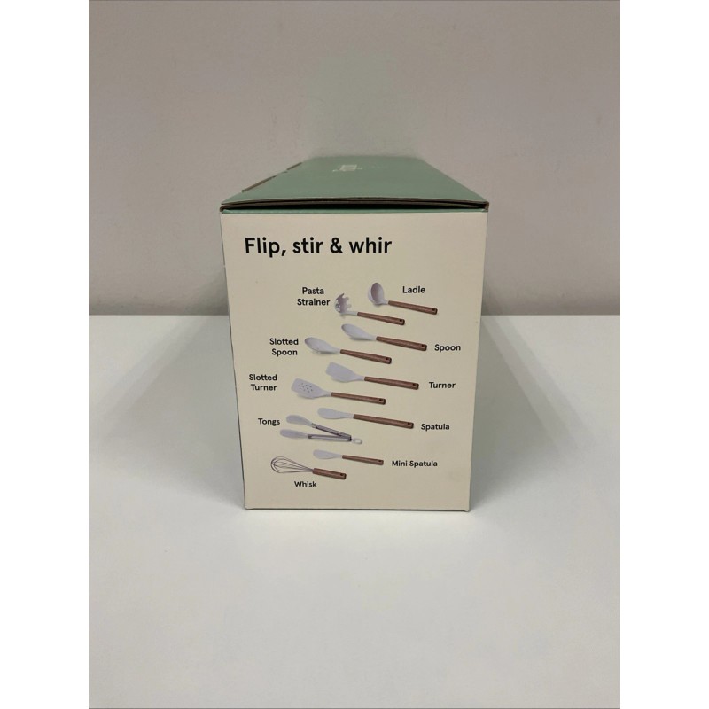 Figmint 10pc Silicone Cooking Utensil Set - White