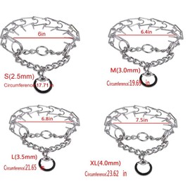 Darkyazi Durable Pinch Collar Stainless Steel Dog Adjustable Pet Training Collar for Medium Large Dogs (X-Large (2 Pack), Silver)