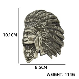 Fachoice Indian Chief Head Belt Buckle for Men Indian Chief Headdress Tribal Chief Warrior Native American Warrior Western Belt Buckle (Bronze)