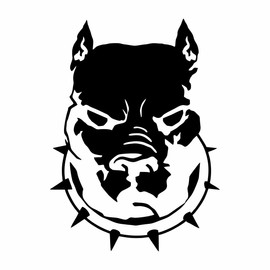 AMA SHOP prespaced sticker dog breed pit bull mod.1 black color pvc for decals window stickers wall mural car motorcycle helmet camper boat