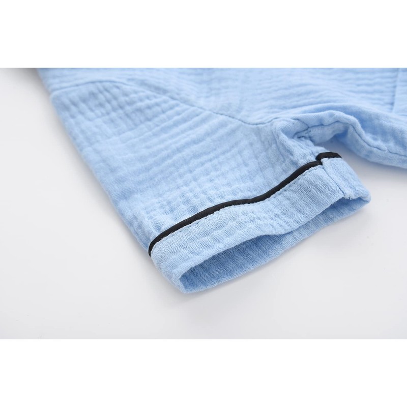 BINIDUCKLING Pijama de verano con botones para niñas y niños