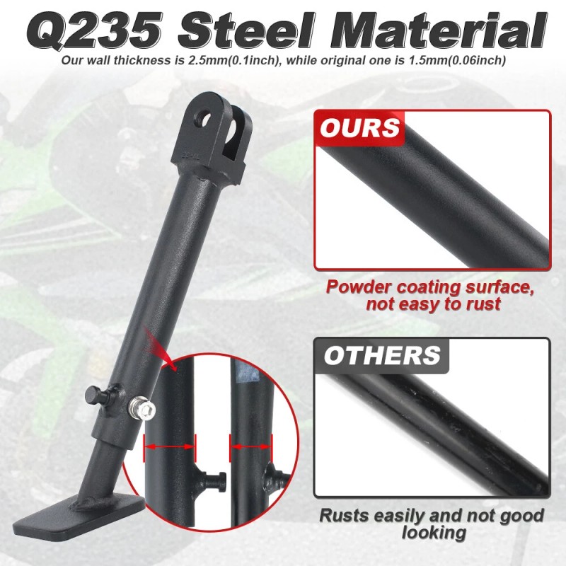 xitomer Adjustable Steel Kickstand Sidestand Foot Fit For Kawasaki Ninja