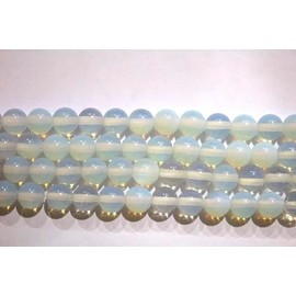 Natural Gemstone Beads 8mm Variety for Jewellery Bracelet Making Approx 45-48 Beads Loose Round Beads for DIY Crafting (Opalite)