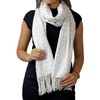 La Fiorentina Iconic Silver/Metallic Threads Scarf - Ivory/Silver Combo -