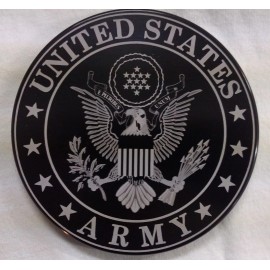HMC BILLET U.S. ARMY Emblem, HMC Billet Aluminum Trailer Hitch plug Cover, 5" Rd.