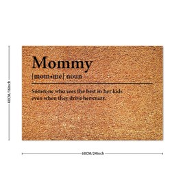 DecStic Mommy Definition Coir Mat Door Mat Word Description Funny Weather Resistant Non Slip Mat for Home Entrance Floor Door Porch 16x24in