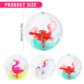 Pack of 3 Inflatable Water Balls 12 Inch Glitter Sequins Water Balls for Adults Children Pool Float Balls Water Toy for Outdoor Activities Beach Swimming Pool Summer Hawaiian Party