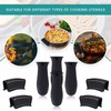 8 piezas de silicona para mango caliente, soporte antideslizante para