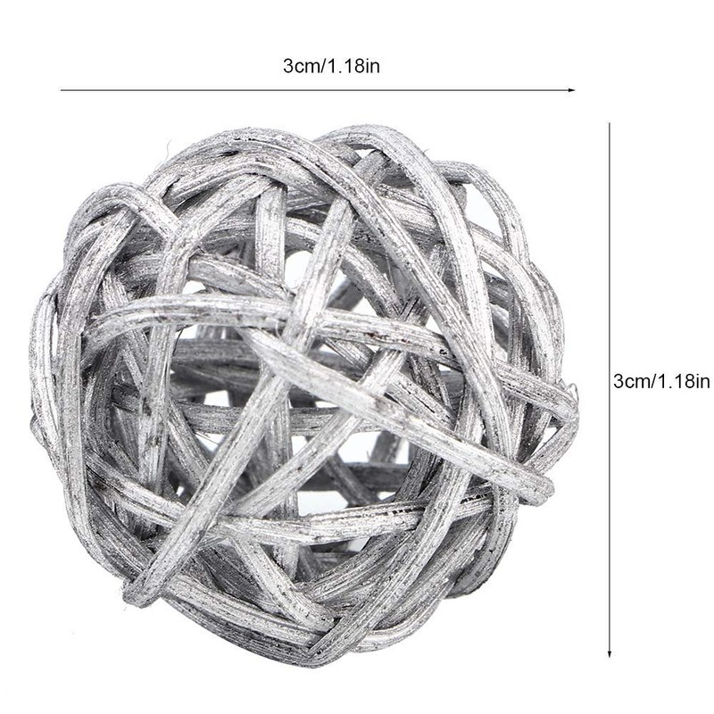HERCHR 20Pcs Wicker Rattan Balls,Decorative Rattan Balls,Decorative Orbs Natural Spheres