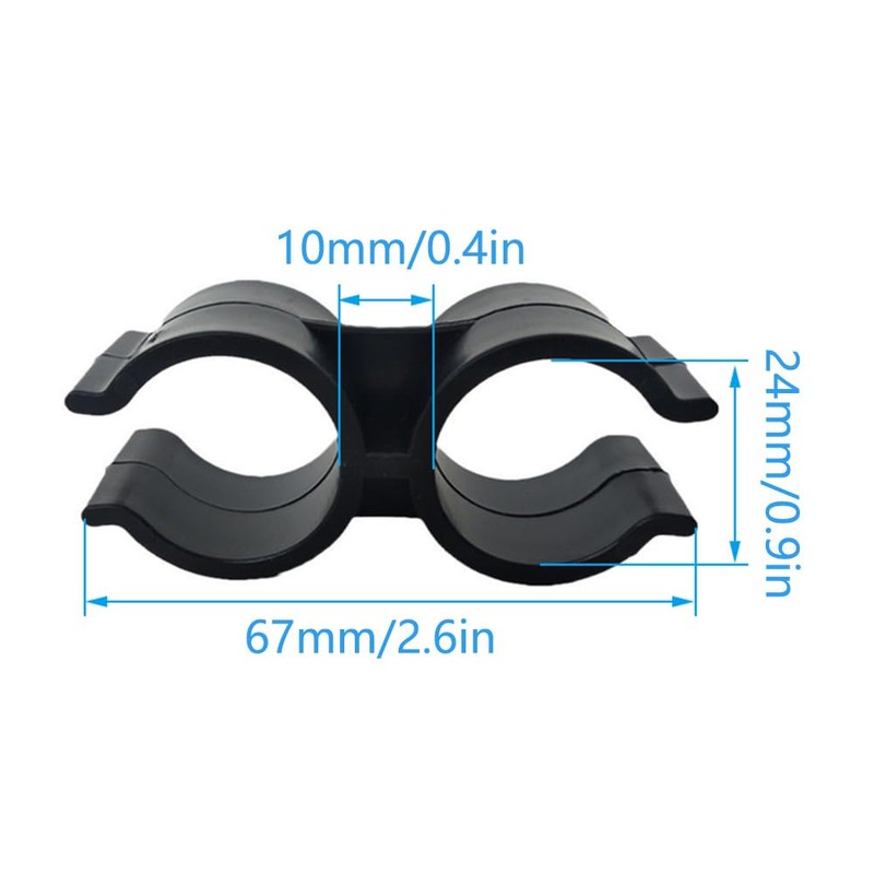 Pack of 20 Double Clamps Pipe Clamps PVC Plastic Shelf