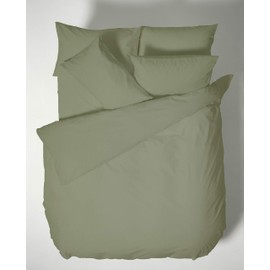 Plain Dyed Cotton Percal Military Green 200TC Flat Sheet 240 x 280 cm