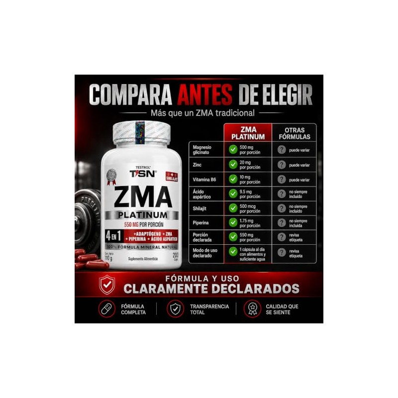 ZMA 200 CAPSULAS TESTROL (200 Capsulas)