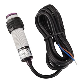 Heschen M18 Column Infrared Photoelectric Proximity Switch, Diffuse Reflection Type, E3F-DS100Y1, Detection Distance 10-100CM, 90-250VAC 400mA, Normally Open (NO), 2 Wires