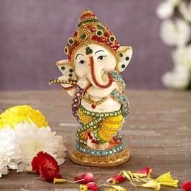TIED RIBBONS Ganesh Statue | 5.5 inch | Ganesha Idol for Table Desktop Indian God Idol Figurine Gifts | Ganesh Decorations for Home | Indian God Idol Return Gifts | Ganesh Chaturthi Decorations Items