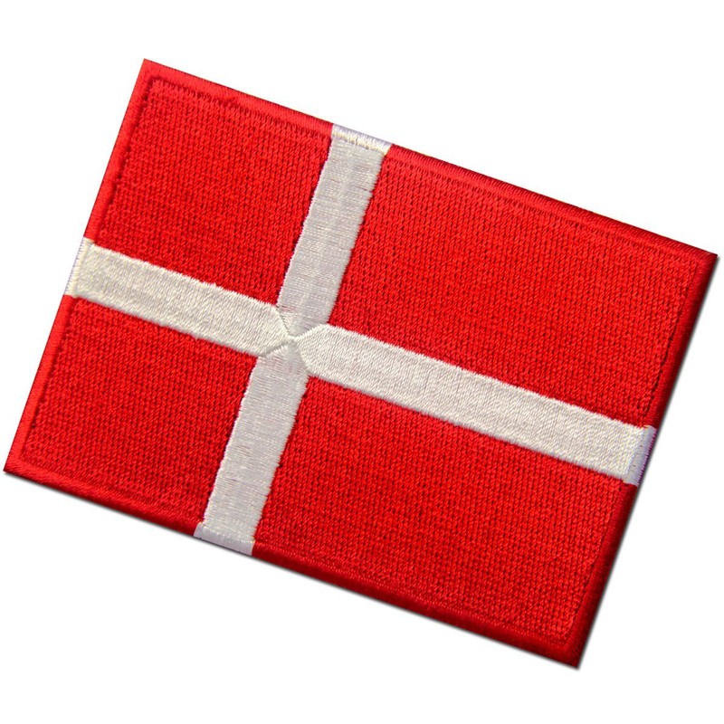 Denmark Flag Embroidered Patch Danish Iron On Sew On National