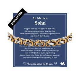 CheersLife An My Son Bracelet Son Gift from Mum Dad Stainless Steel Bracelet for My Son Christmas Gift Ideas Boy 18th Birthday Bracelets Son Gifts Boy Teenager Bracelet Men, Stainless Steel, Bead