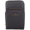 Womens Detachable Strap RFID Money Holder Dual Compartment Purse Clutch