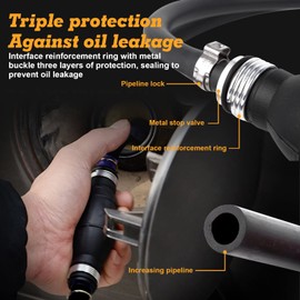 Xotic Tech Black Rubber Manual Fuel Hose Line Assembly w/Primer Pump Bulb Steel Hose Clamps Universal For Marine Outboard Boats RVs Tractors Caravan, Diameter 3/8"(10mm)