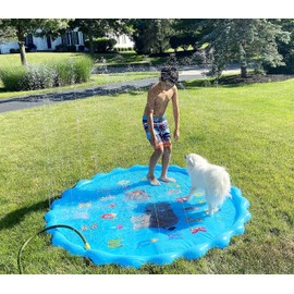 Super Larger 78" Sprinkler for Kids Toddlers Party Splash Pad Play Mat Inflatable Baby Wading Pool Fun Summer Outdoor Sprinkler Pool Birthday Gift for Boys Girls
