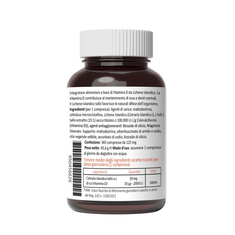 INTEGRATOR VIT D3 - Vitamina D 2000 UI da Lichene