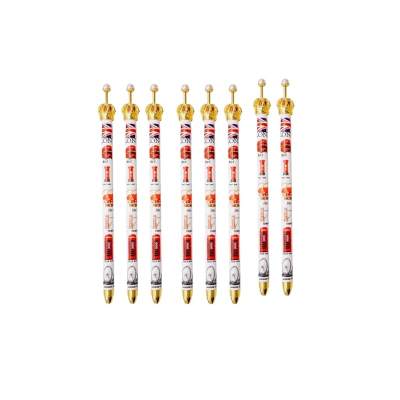 Souvenirs Set of 8 London Pens - London Landmarks Crown