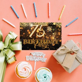 75th Birthday Party Invitations Men Women - Gold Confetti 36 Pack - Adults Birthday Invitations for Friends Family A6 Bday Party Invites Invitation Cards with Folding Envelopes