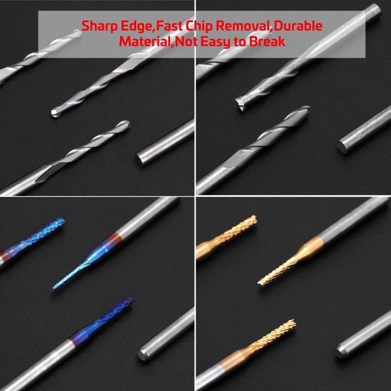 40Pcs End Mill Bits Set 1/8" Shank, Mcwdoit CNC Router