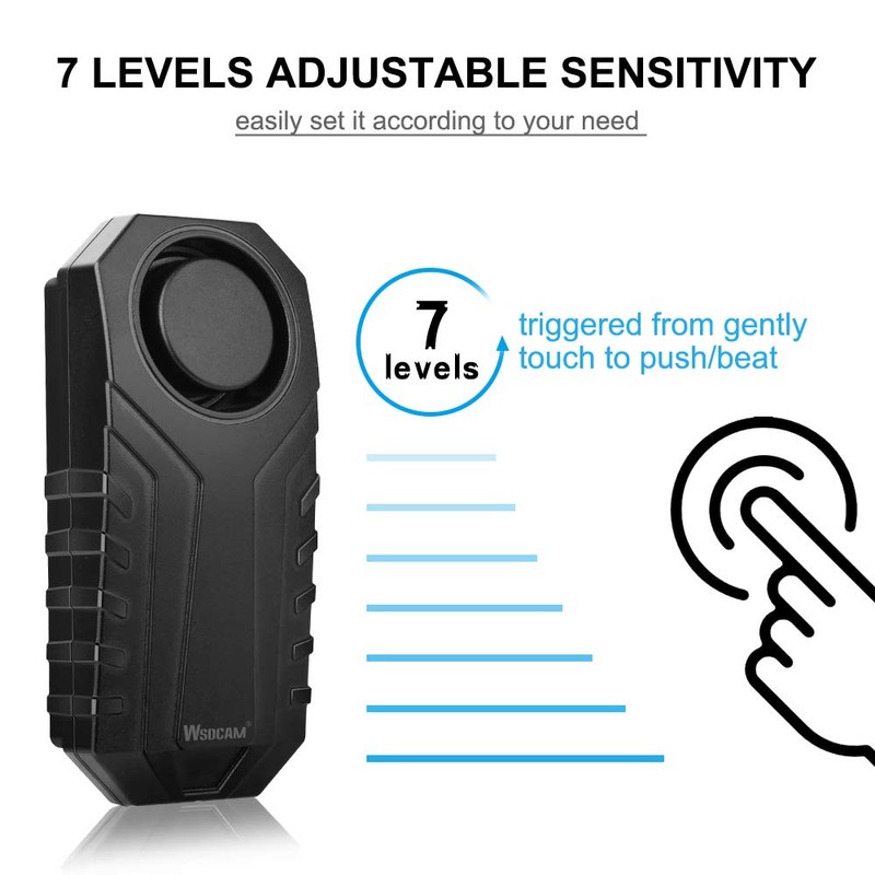 Wsdcam 113dB Bike Alarm Wireless Vibration Motion Sensor Waterproof Motorcycle