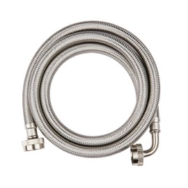 (Pack of 2) EFIELD Premium Stainless Steel Washing Machine Hoses with 90 Degree Elbow, 6 Feet Burst Proof Water Connection Inlet Supply Lines