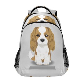 Eionryn Puppy Dog Animals Backpack King Charles Spaniel Laptop Backpacks Book Bags Water Resistant Daypack Durable College Shoulder Bag Sports Travel Day Pack