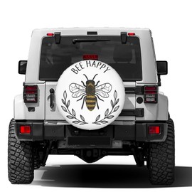 Foruidea Bee Spare Tire Cover Dust-Proof Wheel Tire Cover Fit Trailer, RV, SUV and Many Vehicle 15 Inch