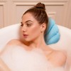 3 Pieces Inflatable Bath Pillow with Suction Cups, Terry Cloth