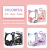 Lirunshe Headphones with LED Light Up, Cat Ears Bluetooth Headphone