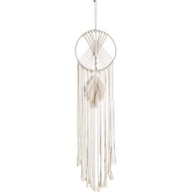 ALMLWIAJ Dream Catchers Sun Moon Star Macrame Wall Decoration Boho Woven Tapestry Bohemian Chic Wall Art Decor for Girls Bedroom Apartment Decoration Ornament Craft Gift (the moon)