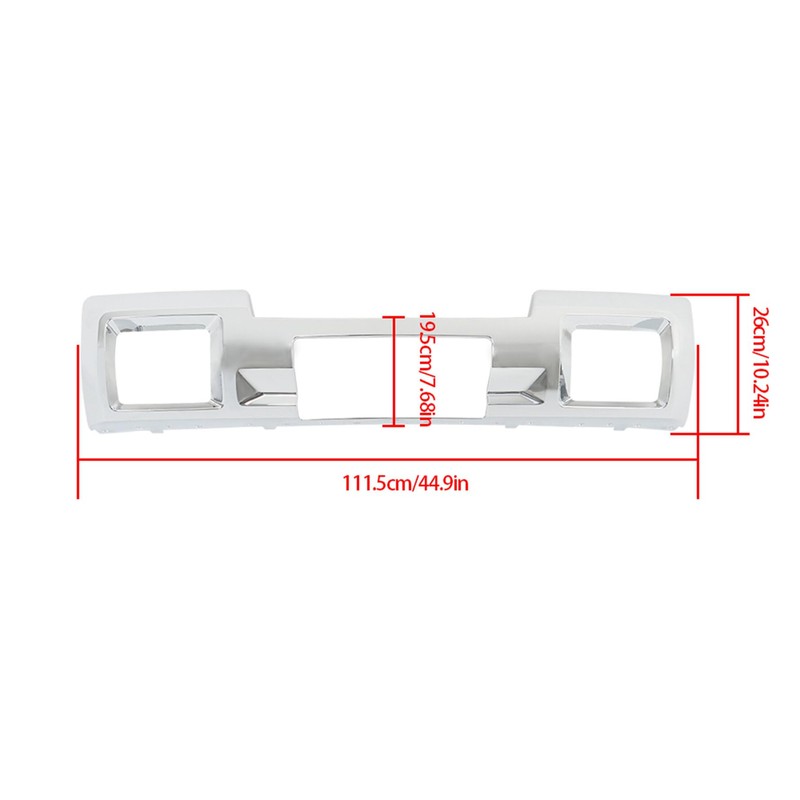 munirater Front Bumper Skid Plate Chrome Plastic Replacement for 2015-2019