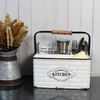 CVHOMEDECO. Rustic Distressed Metal Silverware Organizer Utensil Caddy, Flatware holder,