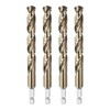 sourcing map 4pcs 1/4" Hex Shank Drill Bit 7/16" Gold